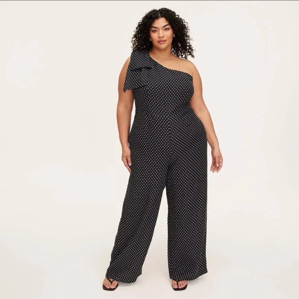 Kate Spade Women's Mini Polka Dot Sleeveless Jumpsuit Black/White Size 26 NWT